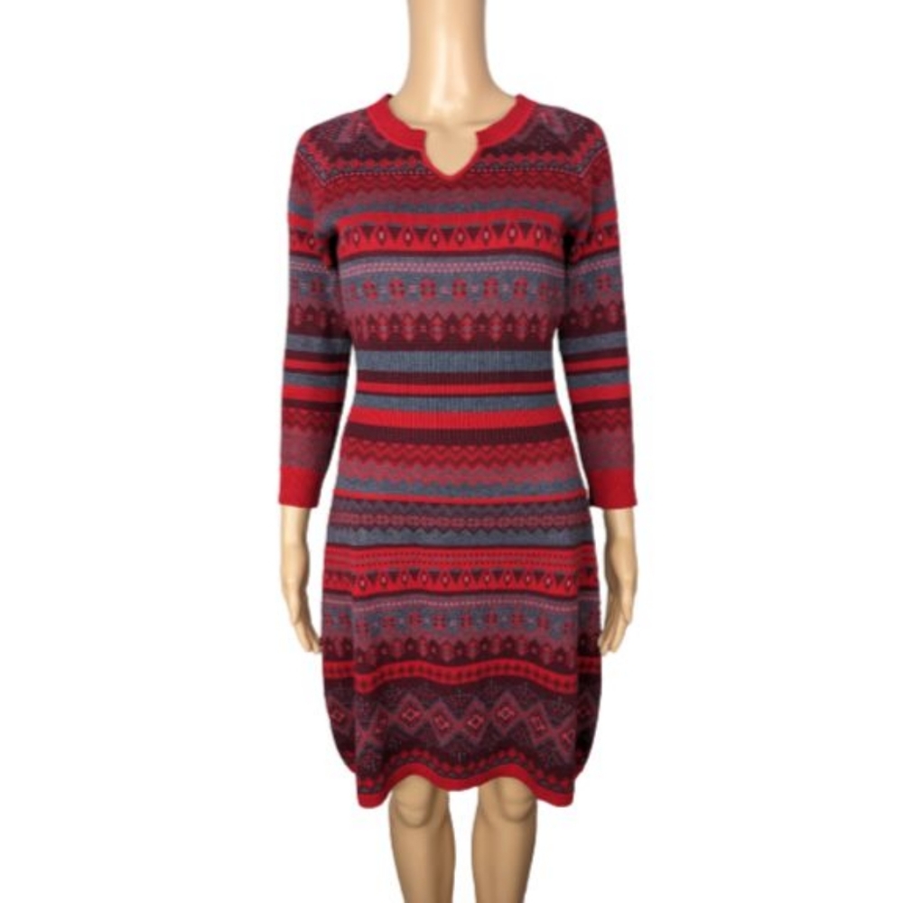 Athleta Fara Fair Isle Stripe Sweater Knit Dress XS